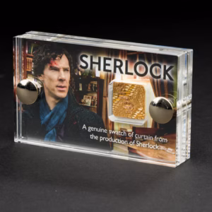 Sherlock Production Used 221b Baker Street Curtain section Mini display with COA.