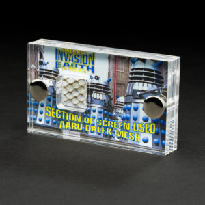 Doctor Who Screen-Used AARU Dalek Shoulder Mesh from the Doctor Who movie, Daleks Invasion Earth 2150 AD. mini display.