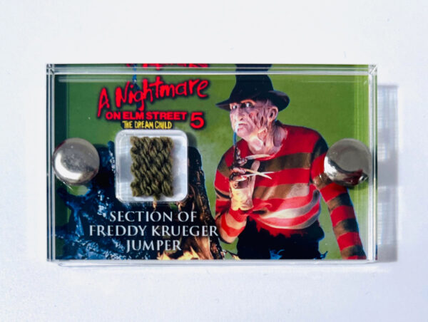 A Nightmare on Elm Street 5 The Dream Child- 1989 Freddy Krueger Sweater Green Section Mini display with COA.