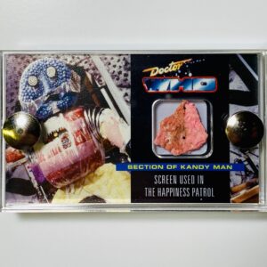 Doctor Who TV Prop Screen-Used section of Kandy Man from The Happiness Patrol mini display with COA. v2