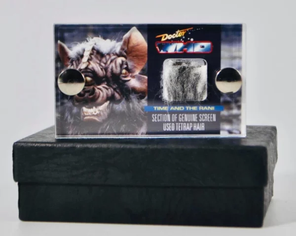 Doctor Who TV Prop Screen-Used section of Tetrap Hair from Time and the Rani mini display with COA.