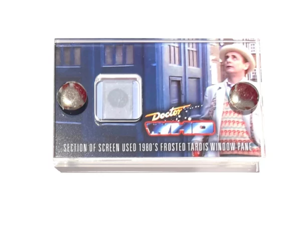 Doctor Who - Screen-Used frosted Window Pane Section from a Tom Yardley Jones Tardis mini display.